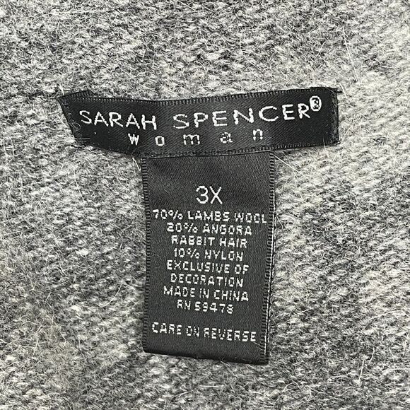 Sarah Spencer Women Cardigan Sweater Size 3X Lambs Wool Angora Blend M243 -17 - Picture 8 of 13